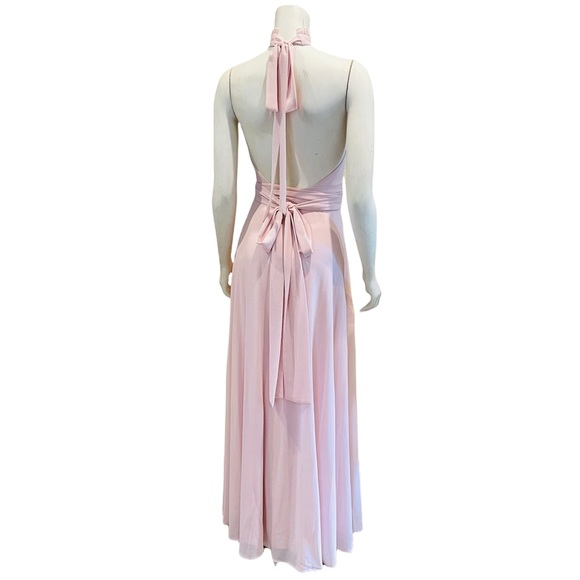 Lulu’s First Comes Love Pink Chiffon Halter Maxi Dress - Picture 7 of 13